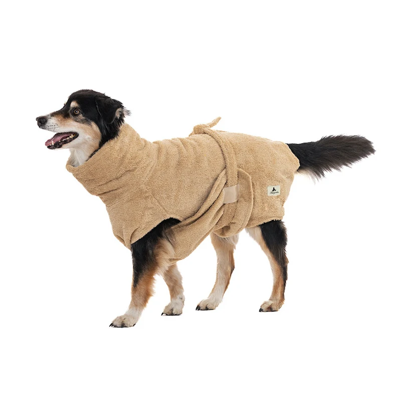 Wholesale Custom Machine Washable Large Luxury Designer Super Absorbent Soft Drying Coat Pet Dog Bathrobe Clothes