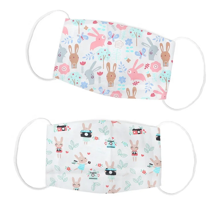 Animal Cartoon Series Printed Bunny Rabbit Rose Tulip Floral Twill Quilting Cotton Fabric For DIY Sewing Quilting