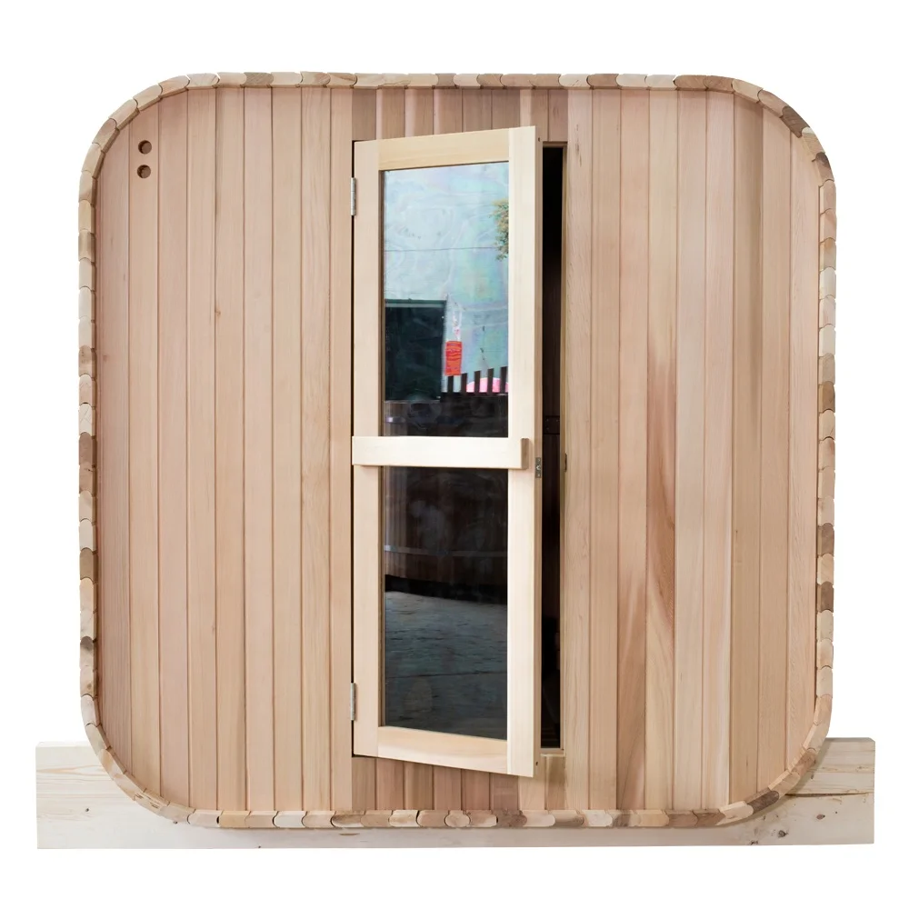 Alphasauna Great Price New Design Canadian Red cedar Outdoor Square Barrel Sauna