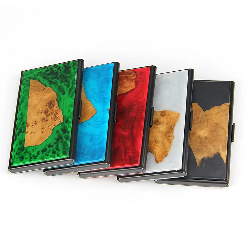 Wood Resin Business Card Case Customized Original Design Wood Resin Decorations Travel Souvenirs Wood Resin Card Case