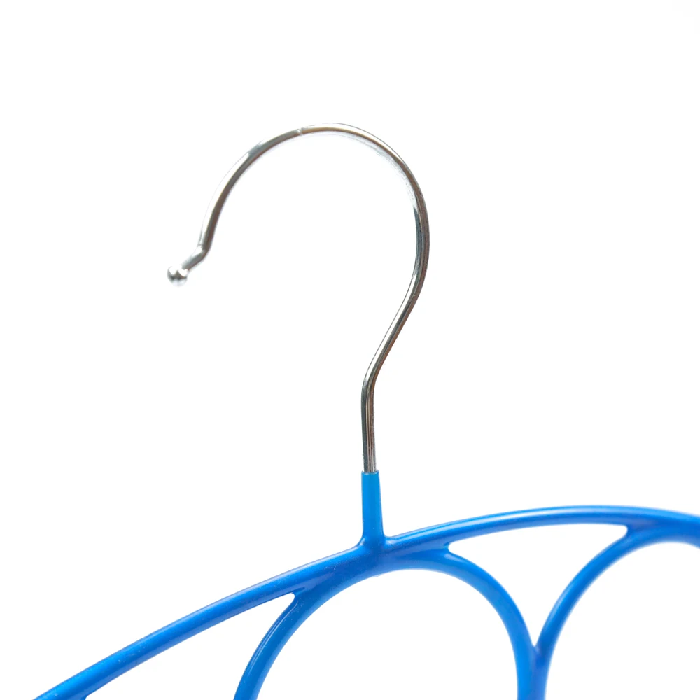 Wholesale New Style Multifunctional Anti-slip PVC Coated Tie and Scarf Metal Hanger With 5 Round