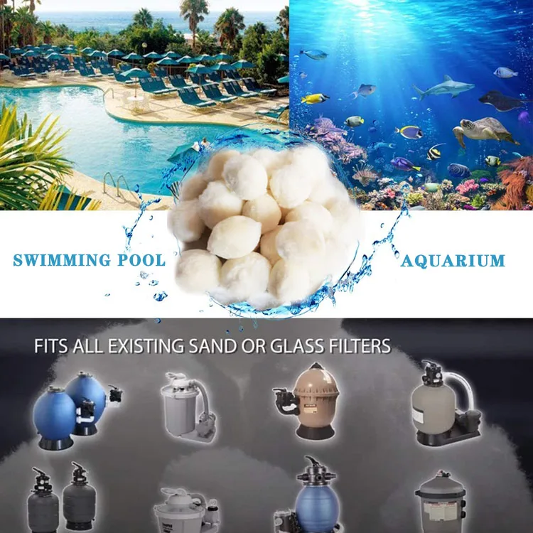 Vacuum packed swimming pool filter ball aquarium nitrocellulose fiber ball filter material