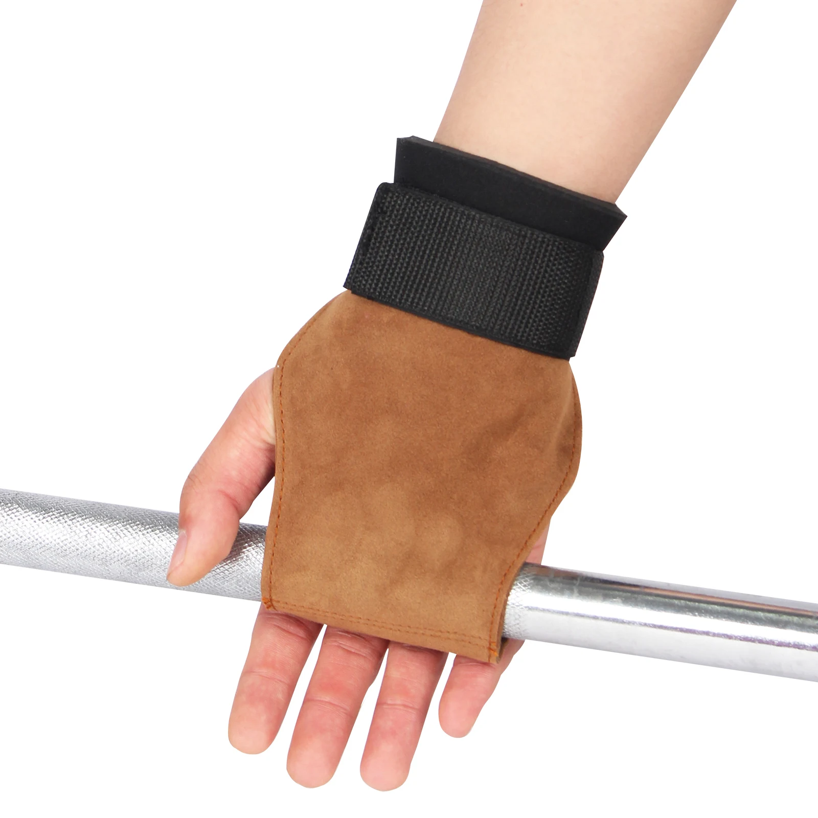 Strength training cowhide hand guards Fitness weight lifting wrist guards Pull-up hard pull gloves assist grip assist strap