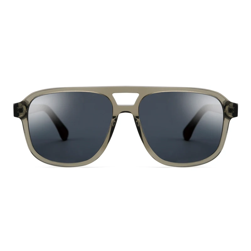 popular famous brand manufacturer man double bridge UV400 polarized lens handmade acetate sunglasses