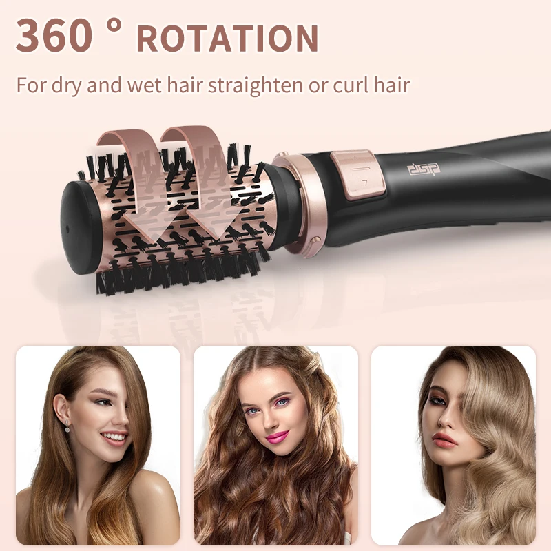 DSP 5 in 1 Hair Salon Tools Electric Hair Brushes One Step Hair Dryer And Volumizer Hot Air Brush With Kit