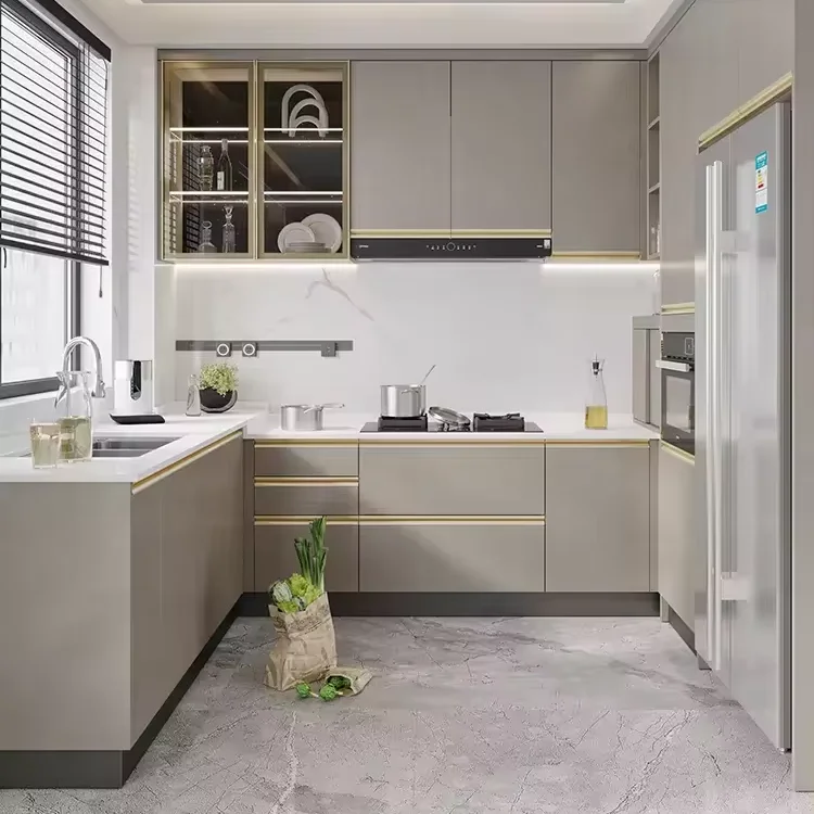 Cabinets Kitchens Europe Modern American Complete Osb Acrlyc Baked Enamel Uv Sheet Shaker Style Kitchen Cabinet With Real Wood