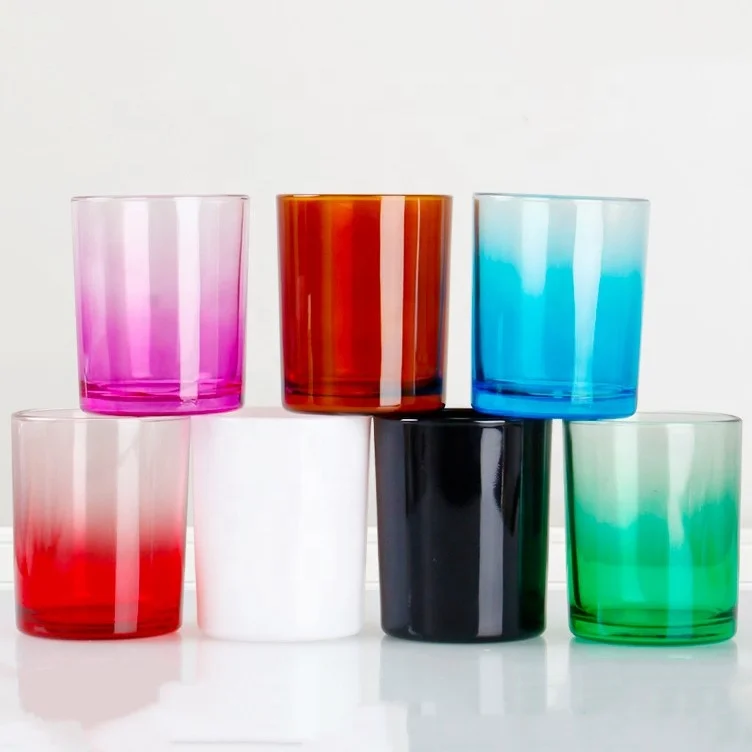 12 oz candle jars Luxury elegant unique Empty Gradient Color Candle Jars  Frosted Amber Glass Candle Jar With Lids