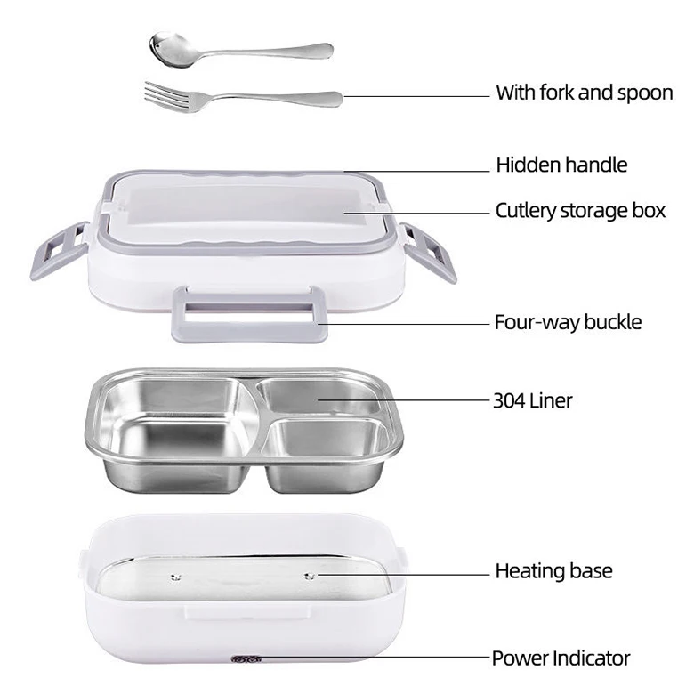Steamed Rice Magic Intelligent Electric Heating Lunch Box 3 In 1 Portable Electric Lunch Box Is Free Of Water Injection