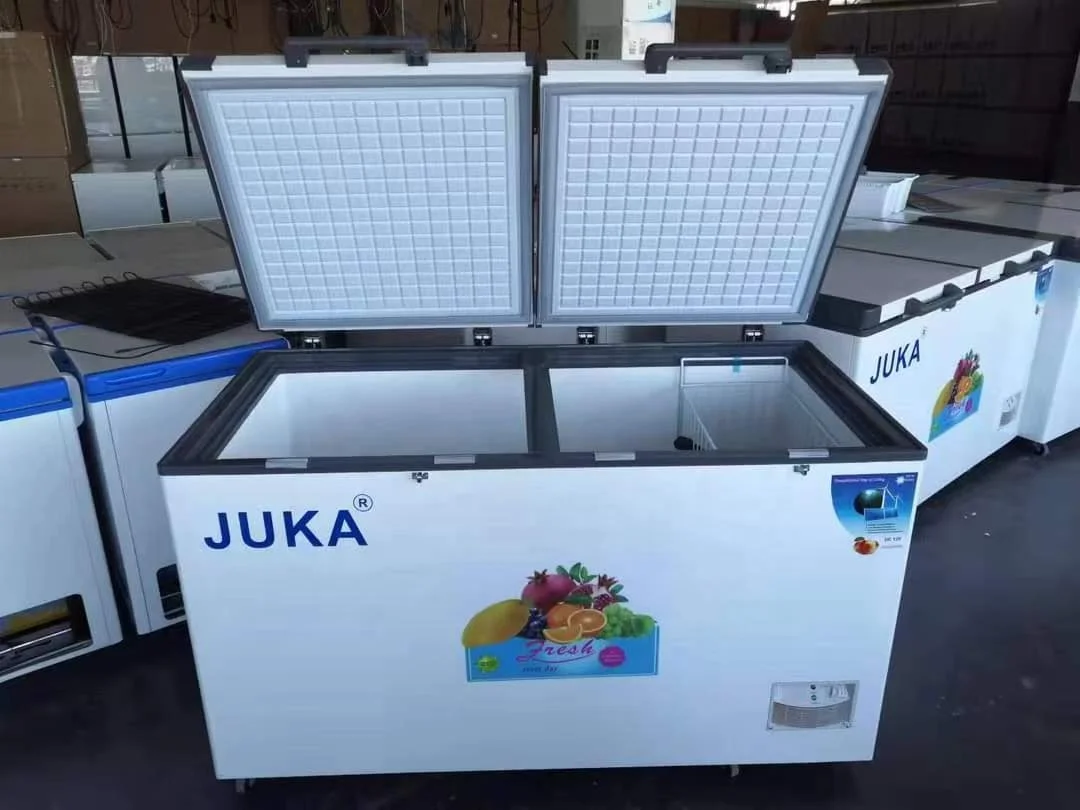 508L AC/DC 24V  big capacity commercial freezer battery power frozen chicken solar chest freezer