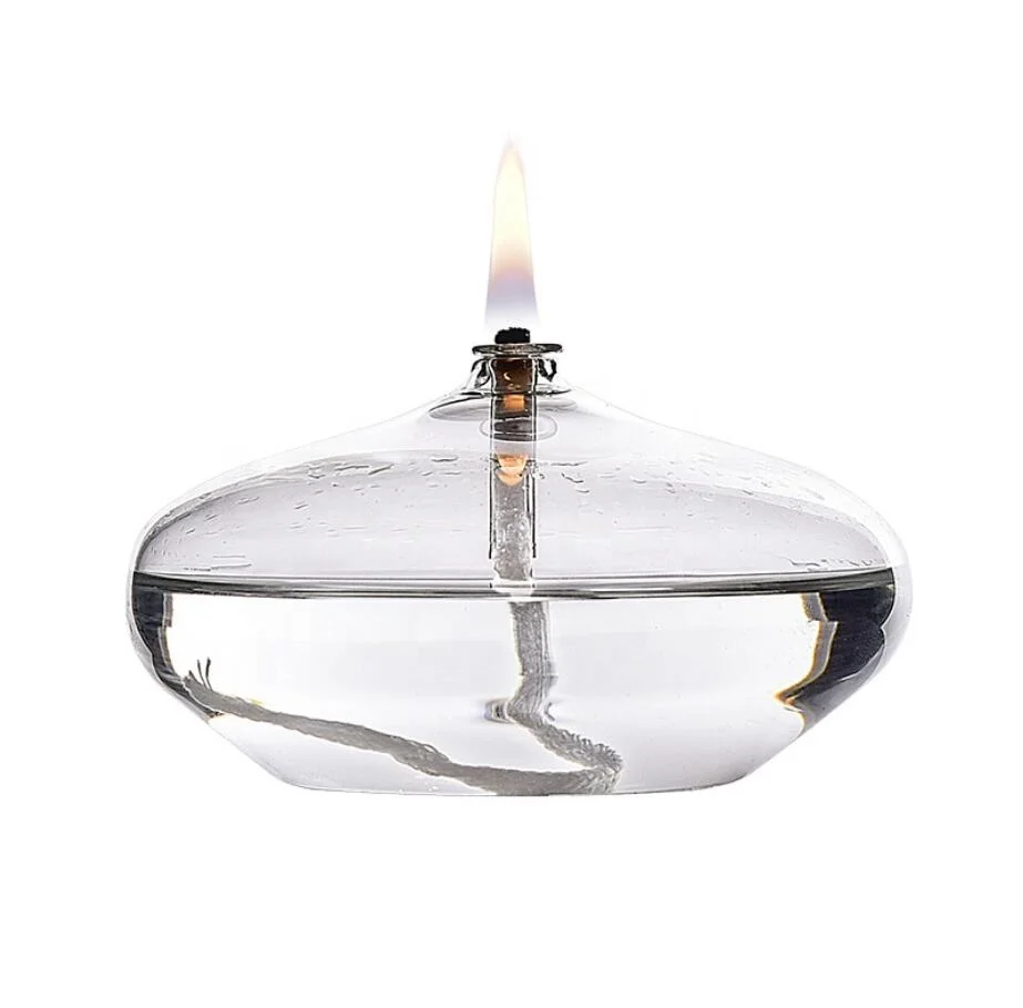 Factory wholesale glass candlestick ornaments modern household desktop smokeless oil lamp alcohol lamps