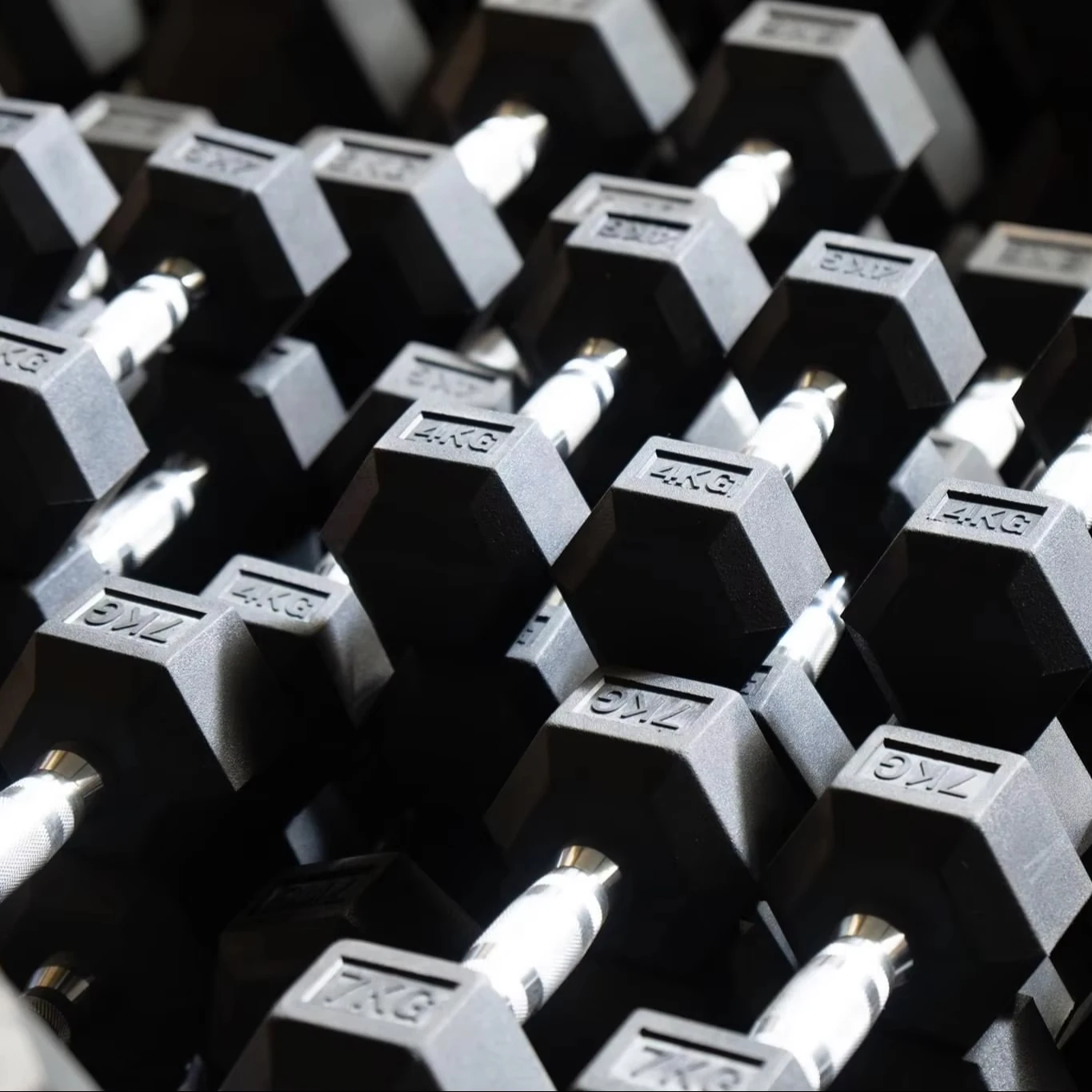 Wholesale Gym and Home Use Rubber Hex Dumbbells