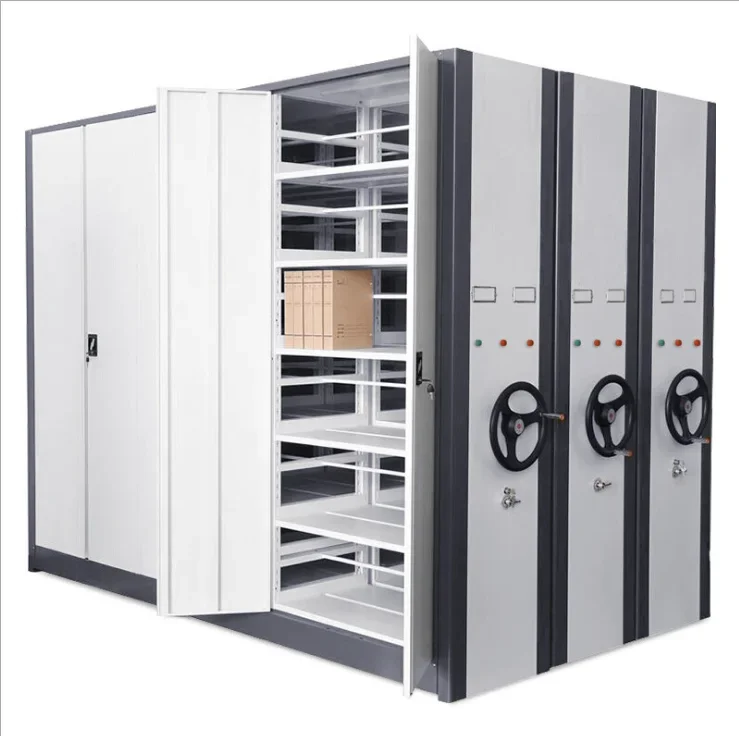Filing Storage Furniture High Density Mechanical Mobile Storage Shelving Cabinet Archiving Office Metal Modern School Cabinet