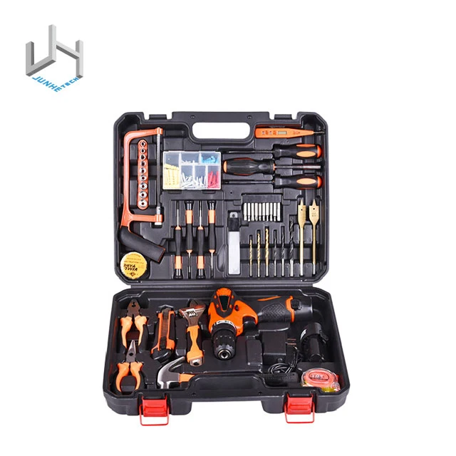 117PCS Multifunctional Tools Set Electric Household Cordless Power Drill Kits Toolbox