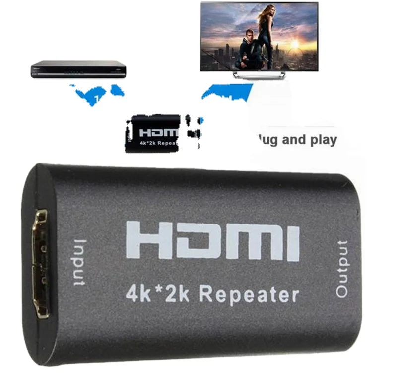HDMI Repeater Extender 1080P 3D HDMI 4K*2K Signal Repeater Extender Booster Adapter Over Signal HDTV Up To 40M