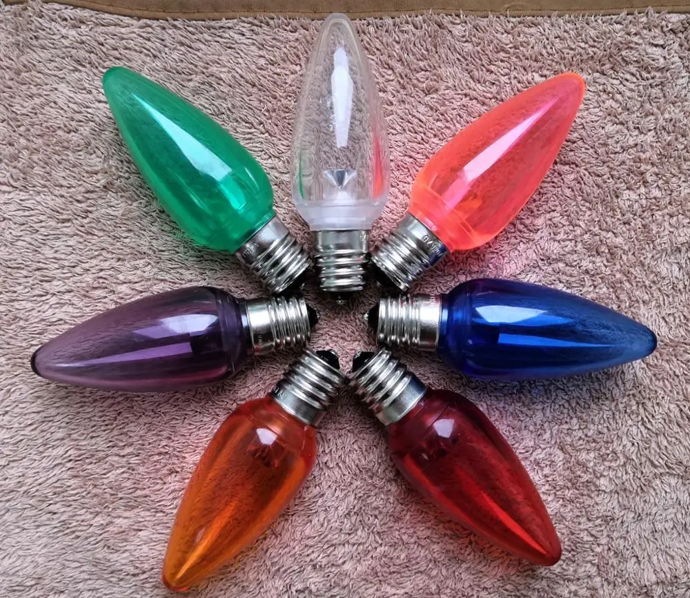 UL Smooth Transparent Multicolor Garden Decoration C9 LED Christmas String Light Bulbs