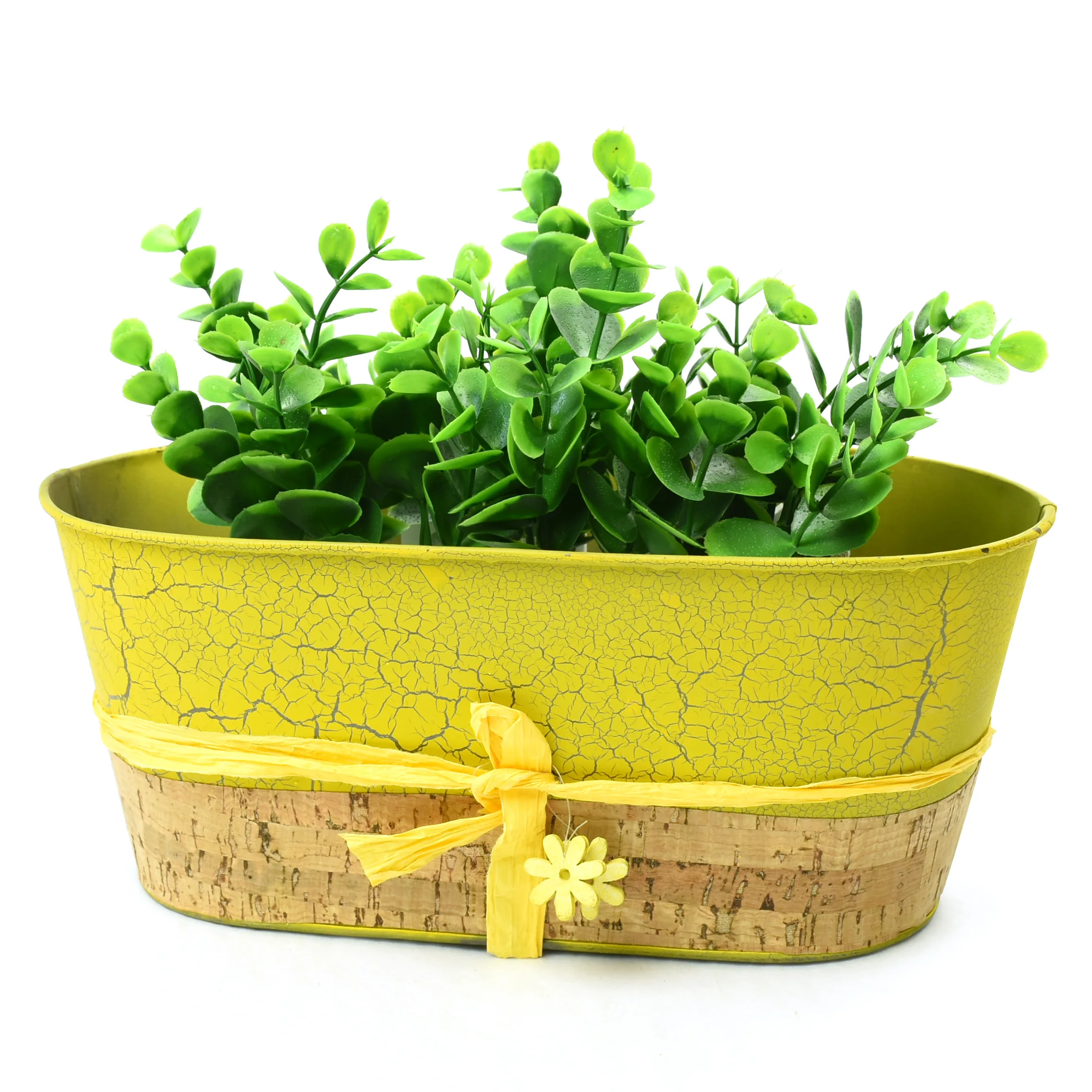 GY BSCI Metal Flower Pot Home Classical Decor Metal Flower Buckets Herb Garden Planter Pot Bucket