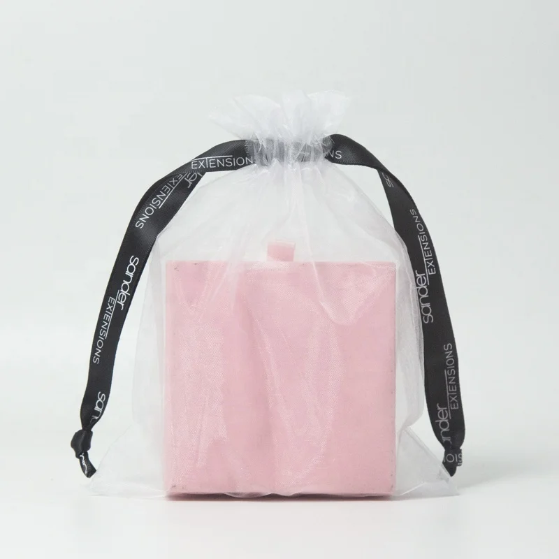 Custom Logo Drawstring Gift Packaging Pouch Mesh Packaging Organza Bag