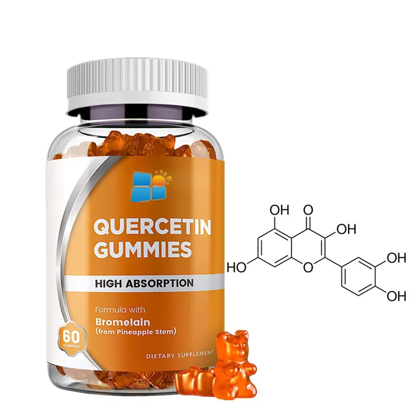 OEM/ODM/OBM Vegan Organic Quercetin Gummies Immunity Boost Quercetin Gummies with Bromelain Vitamin C and Zinc & Elderberry