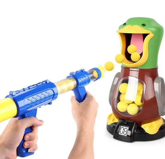Baby House To Hit My Duck Shooting Toy Soft Bullet Gun Parent-child Cards Stress Relief Toy