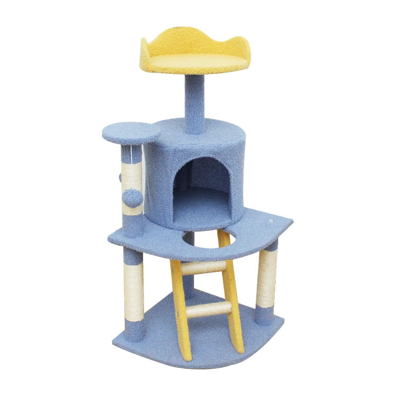 Manufacturer wholesale custom cartoon stye solid wood cat tree house
