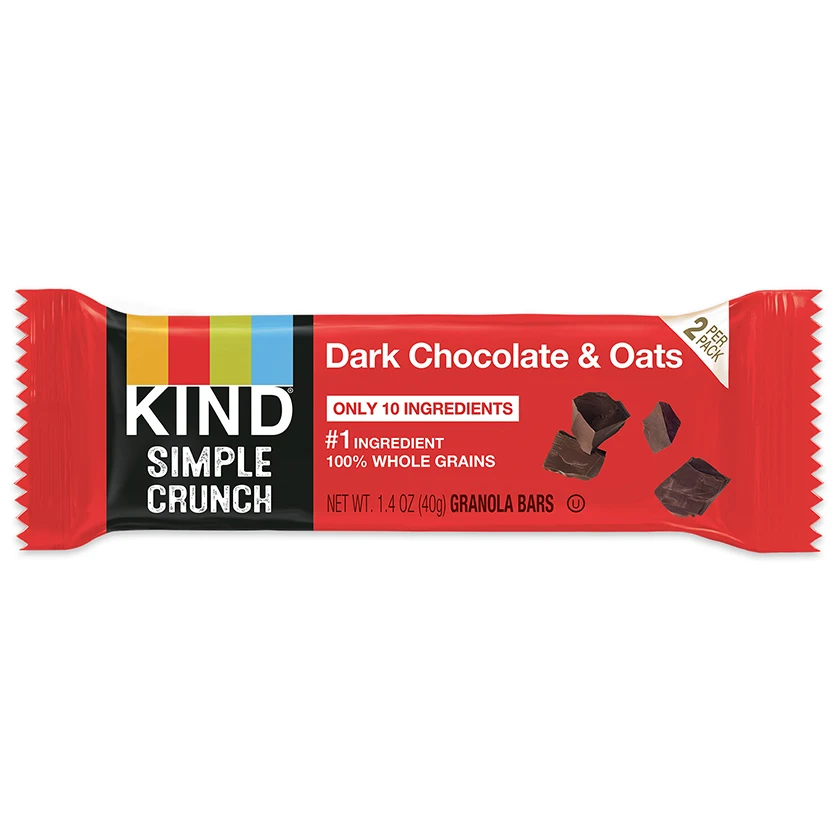 Wholesale KIND Snacks Dark Chocolate & Oats Simple Crunch Bar Kids Snack Bar Protein Bar