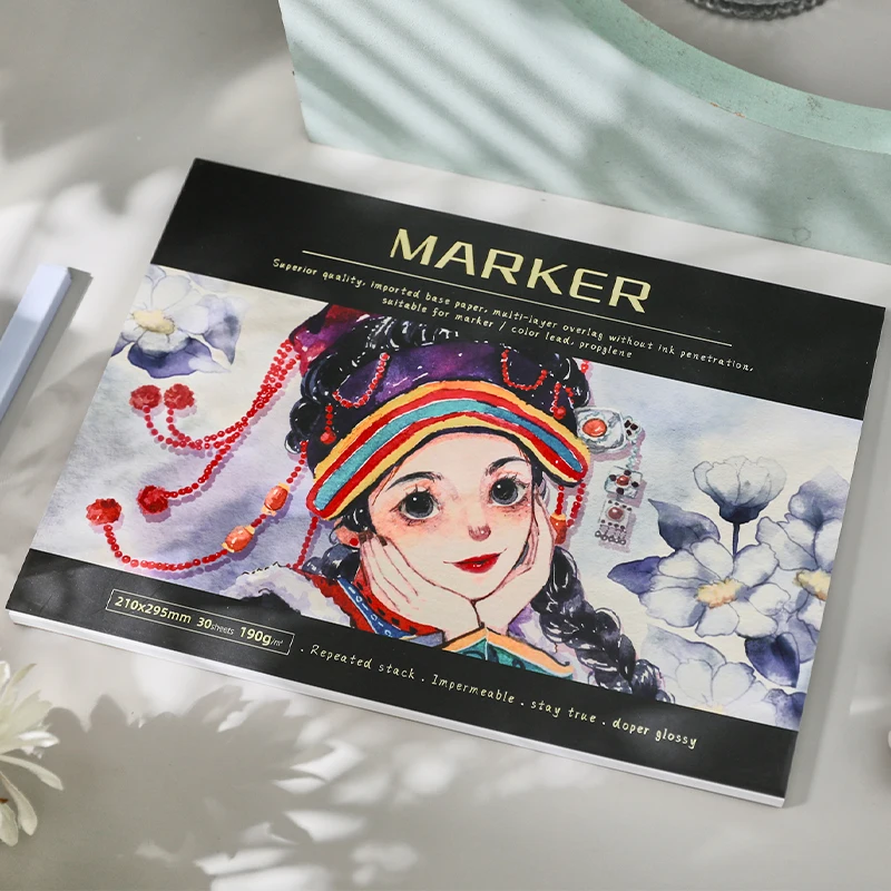 High Quality 190 GSM RTS Art Student Supplies Hand-Painting Sketchbook Marker Pads Exquisite Hot Sale Marker Pad