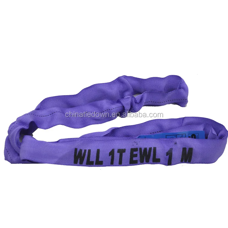 High Quality 40mm*1m 1000KG Safety 8:1 Purple Round Sling With EN 1492-2+A1:2008 Round Webbing Sling