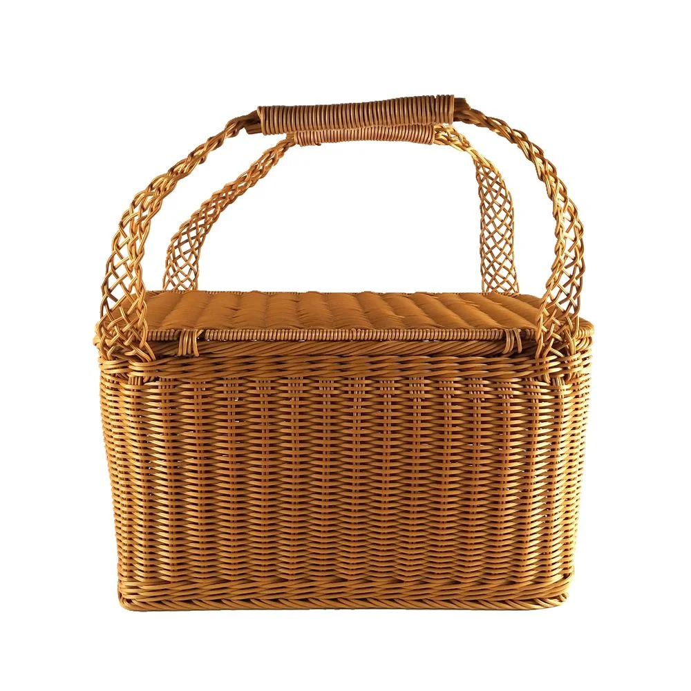 Yulin Jiafu outdoor weaving cheap large plastic cane picnic basket with handle