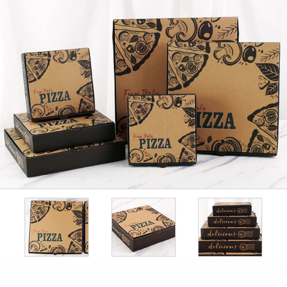 Burger Package Carton Supplier Design Printed Packing Boxes Custom Wholesale Pizza Boxes Kraft Paper with Logo 33 35 30 40 Inch