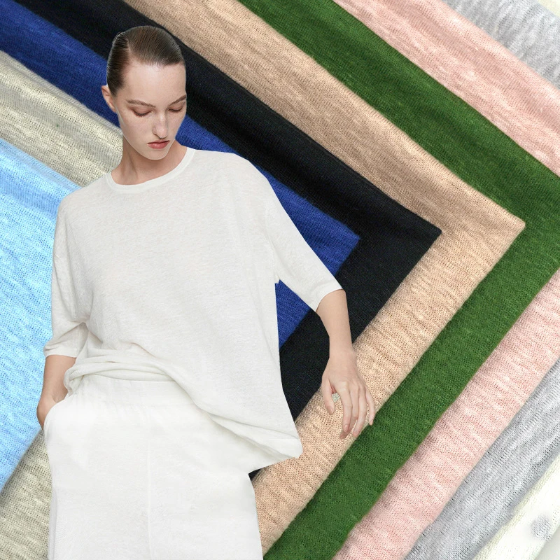 Хорошая цена, однотонная рулонная эластичная конопляная ткань из органического хлопка для летней конопляной одежды, оптовая продажа