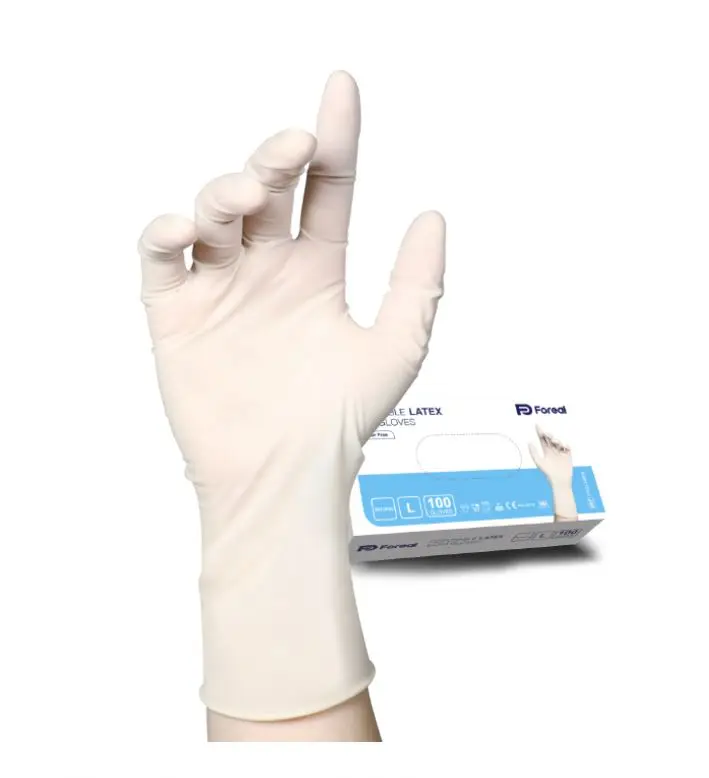 Flexible powder free latex exam glovees disposable latex glovees manufacturer