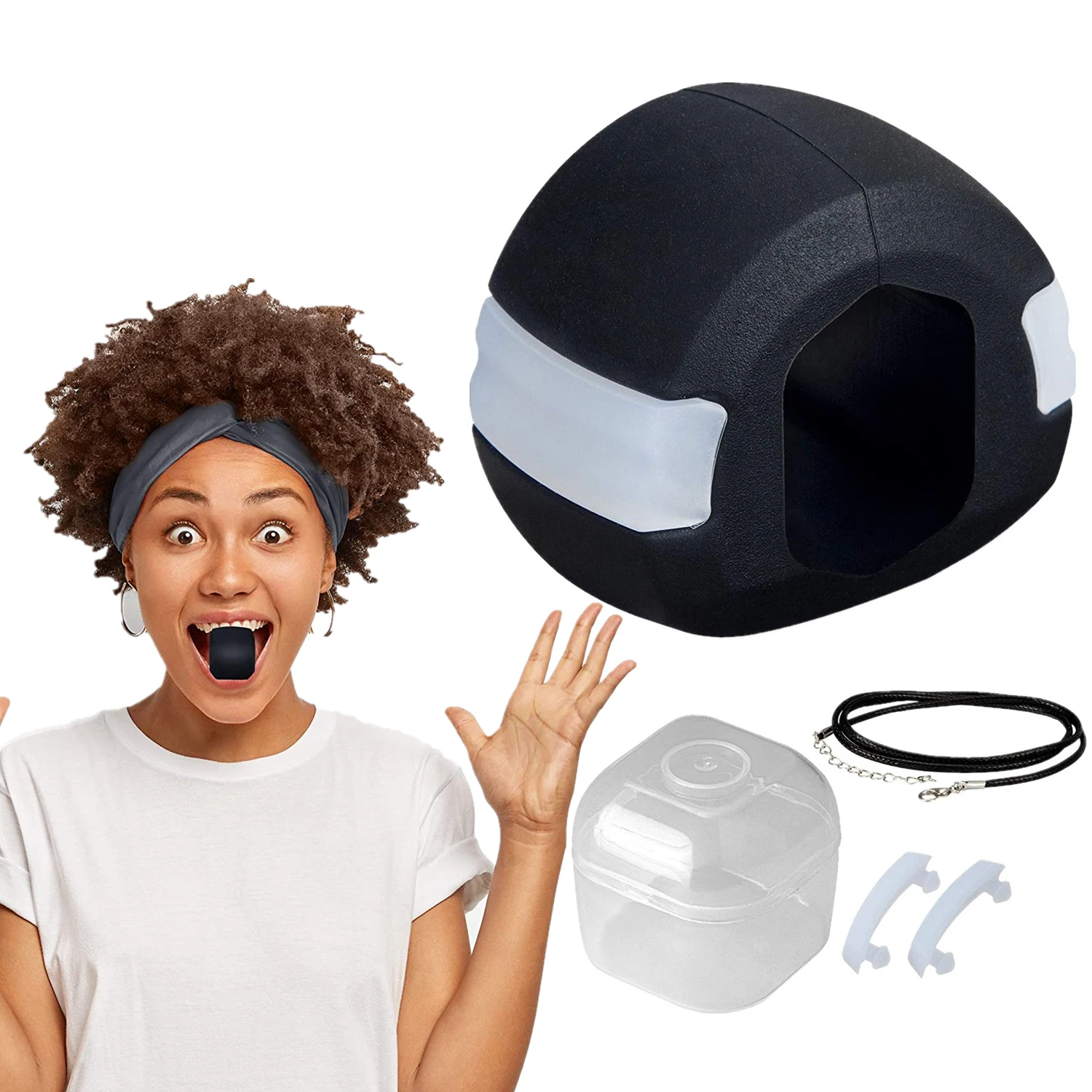 
Food-grade Silicone Gel Fitness Ball Fit Jawz Trainer Jawline Exercise Facial Toner Face Neck Jaw Exerciser Custom With A Case 