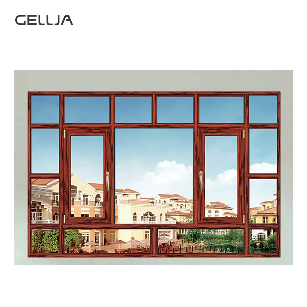 American Style Floor-To-Ceiling Windows Modern Design Swing House Soundproof Double Glazed Aluminum Fenestration Windows