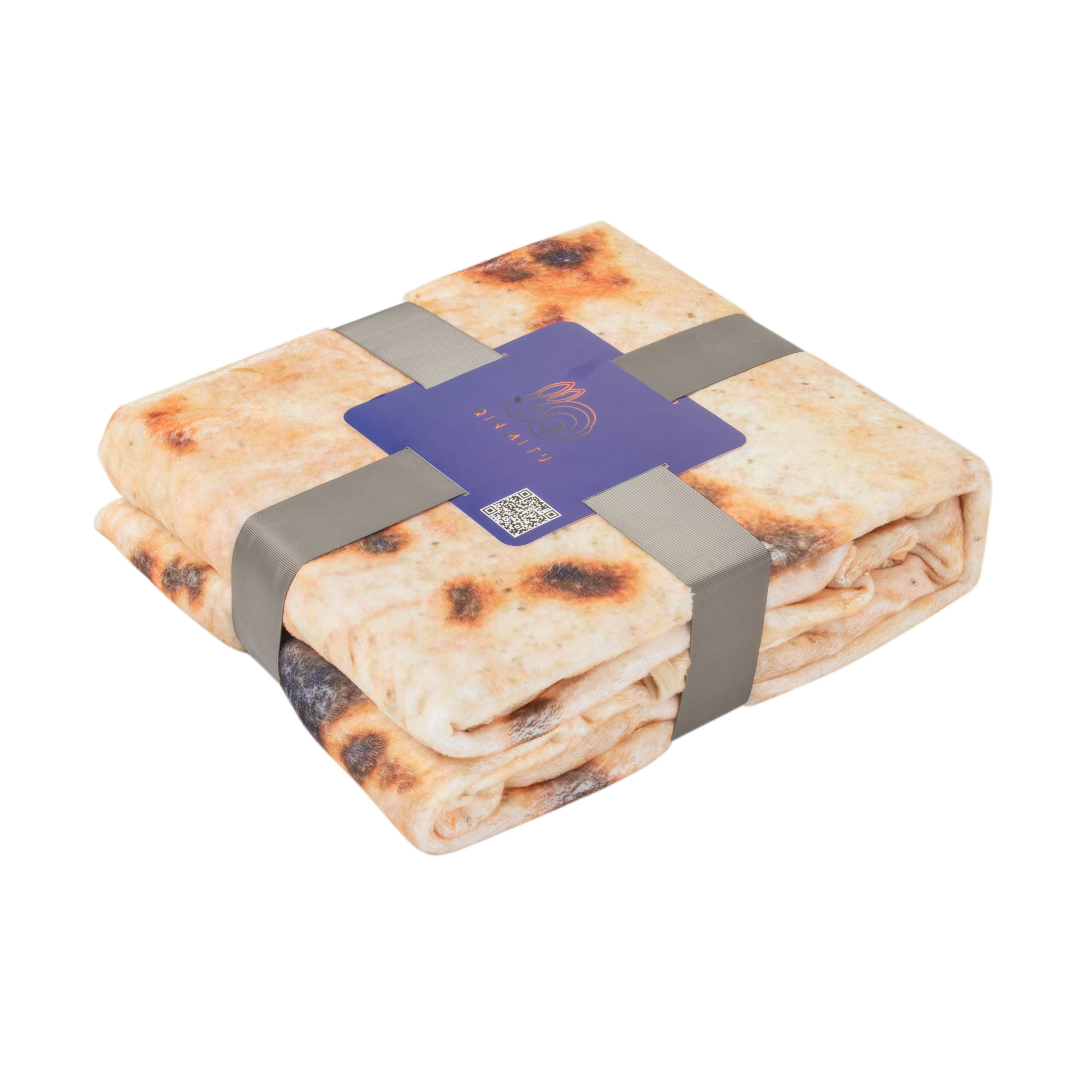 Low Price Super soft manufacture pizza flannel fleece taco tortilla company baby adult round burrito blanket