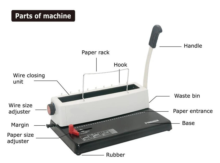 SG- T318 Desktop Manual Wire Book Binder Double Wire Book Binding Machine With Low Price