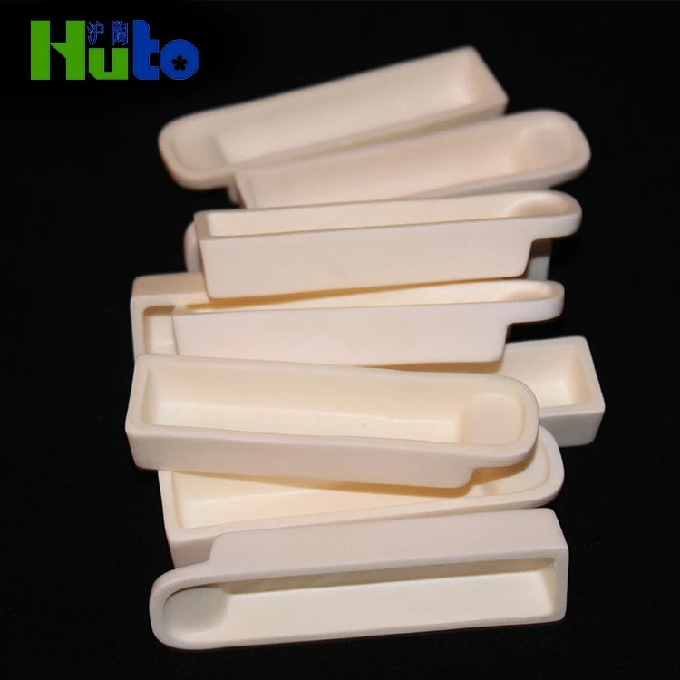 High temperature aluminum  crucible 99.6% alumina boat crucible