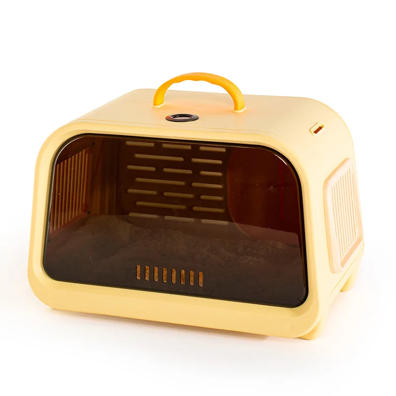 New Design PP Plastic portable soft pet carrier dog cat travel bag transparent Big Space Box with Thermometer