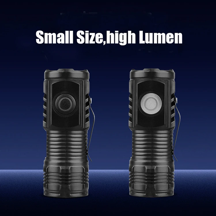 New Portable 3Led ABS Plastic Custom Mini Rechargeable Led Flashlight with Clip