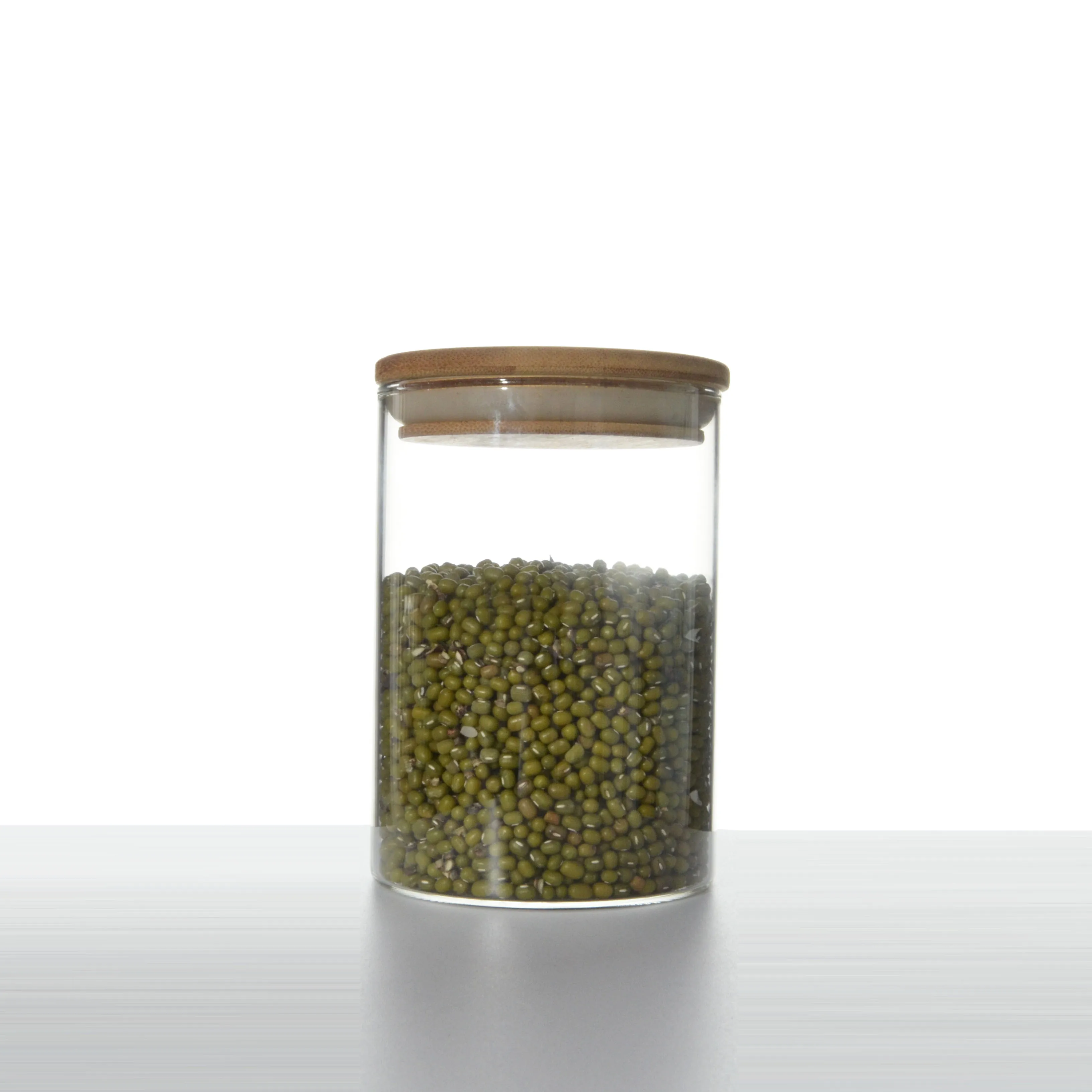 BJ80-120 круглый контейнер/контейнеры конфеты стеклянные банки для хранения с деревянной верхней крышкой Glss банка для специй