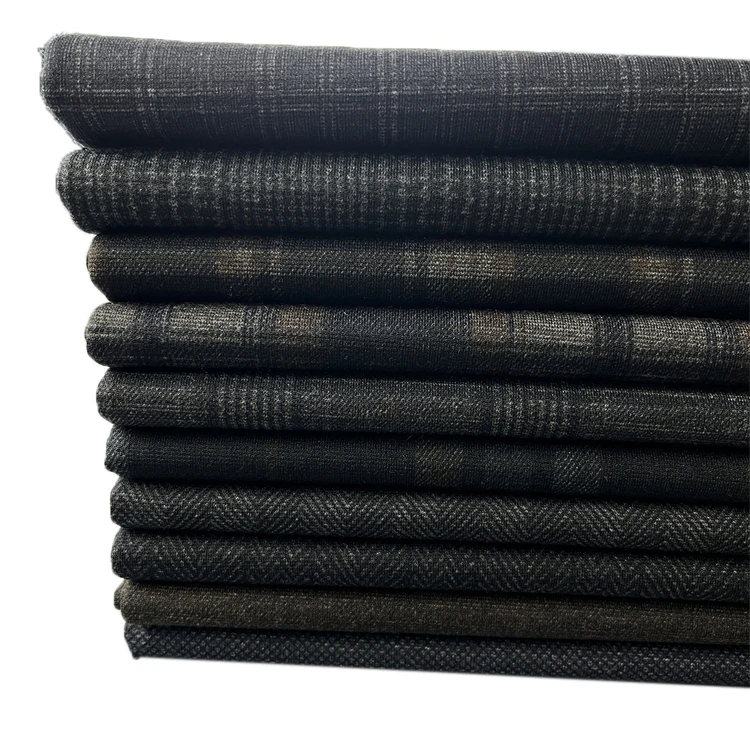 Knitted Brushed Polyester Rayon Spandex Ponte De Roma Checked Plaid Print Fabric