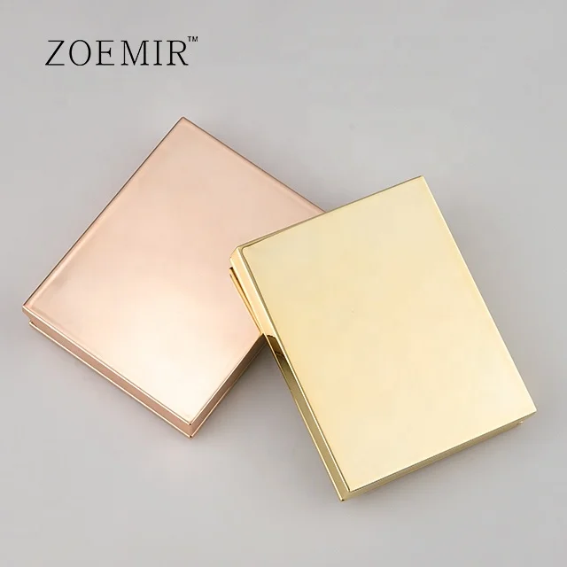 Розовое золото металлический магнитный прессованный Компактный Пудра упаковка один прямоугольник оптом хайлайтер палитра для макияжа