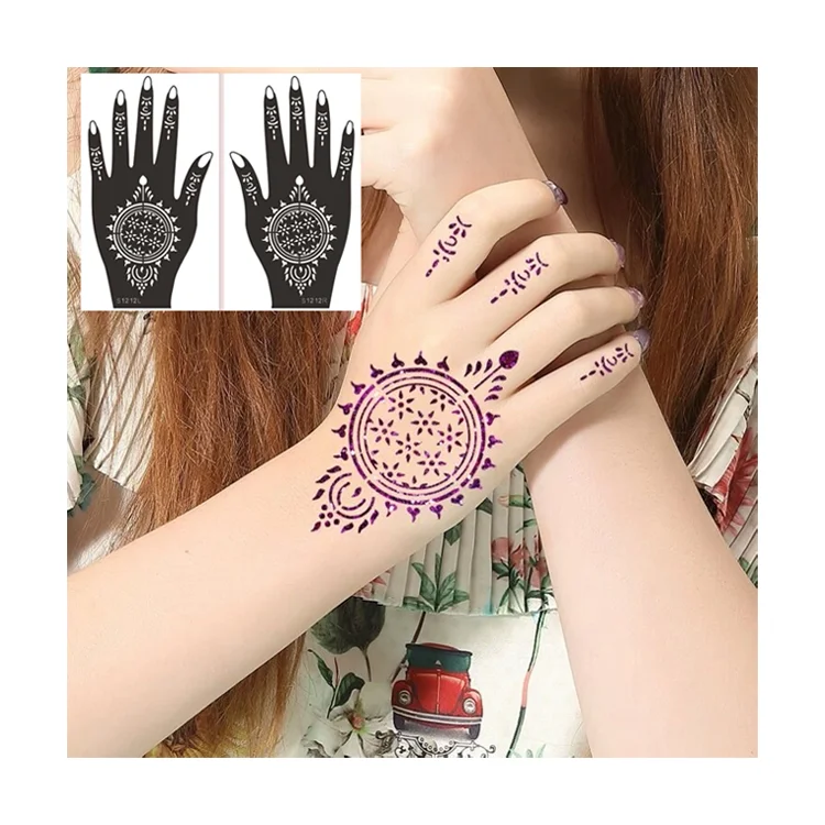 Free Samples Hot Sale New Design Customize Design Henna Stencil Body Art India Henna Tattoo Stencil