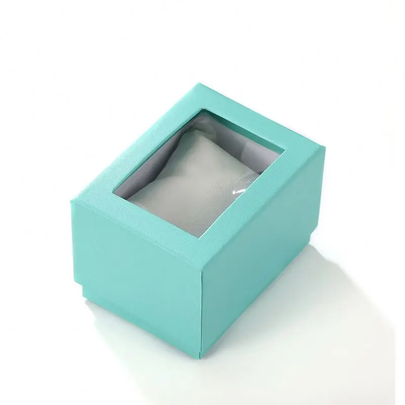 Fashion Cardboard Paper Watch Gift storage Case boxes with PVC clear Window watch packaging box