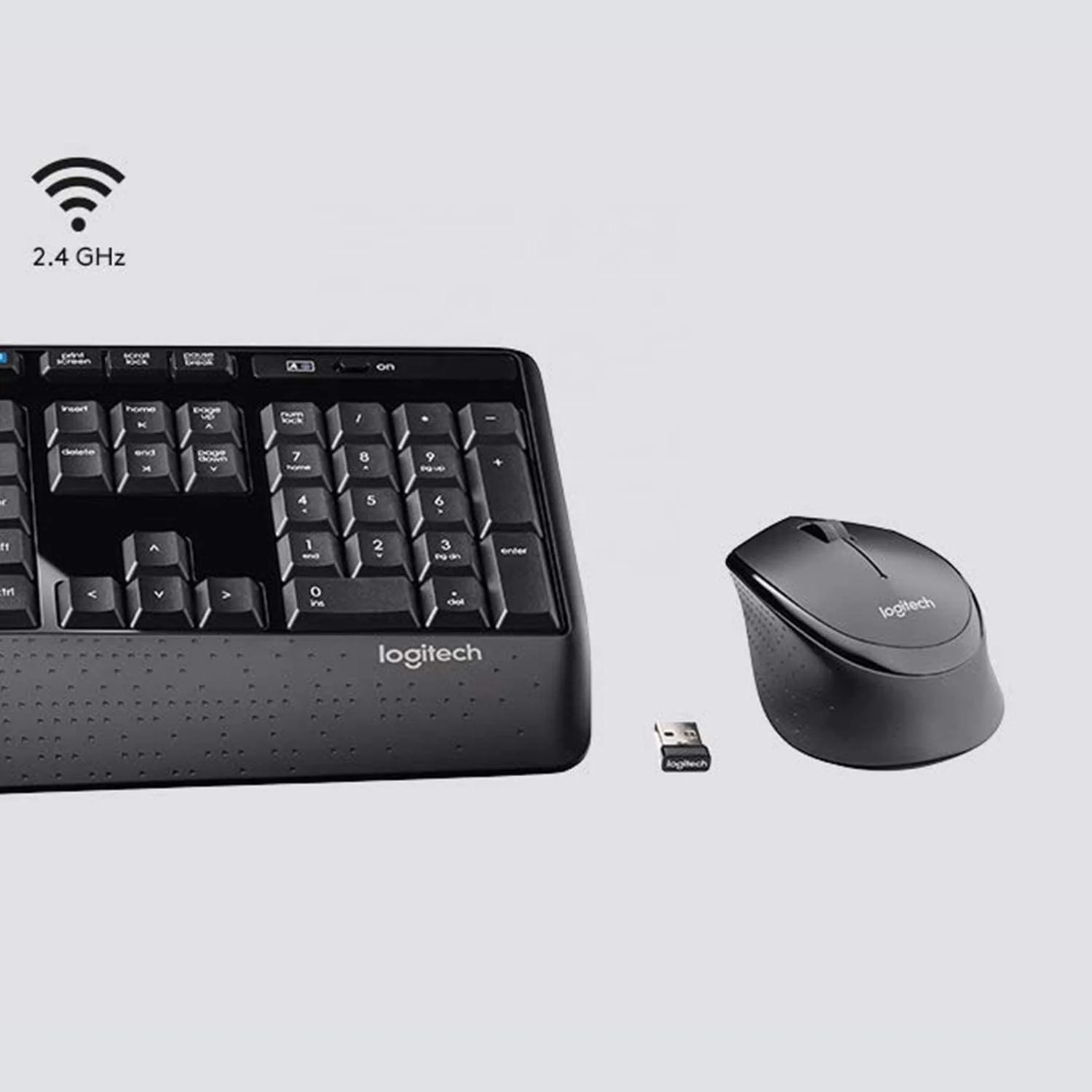 Беспроводная мышь и клавиатура Logitech MK345 комбинированная полноразмерная с упором для ладони удобной черной мышей