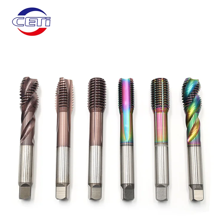 Hot Selling CNC HSS Die Tin Coated Spiral Solid Carbide Thread Taps Hand Tap Metric Standard Steel with Titanium Coating