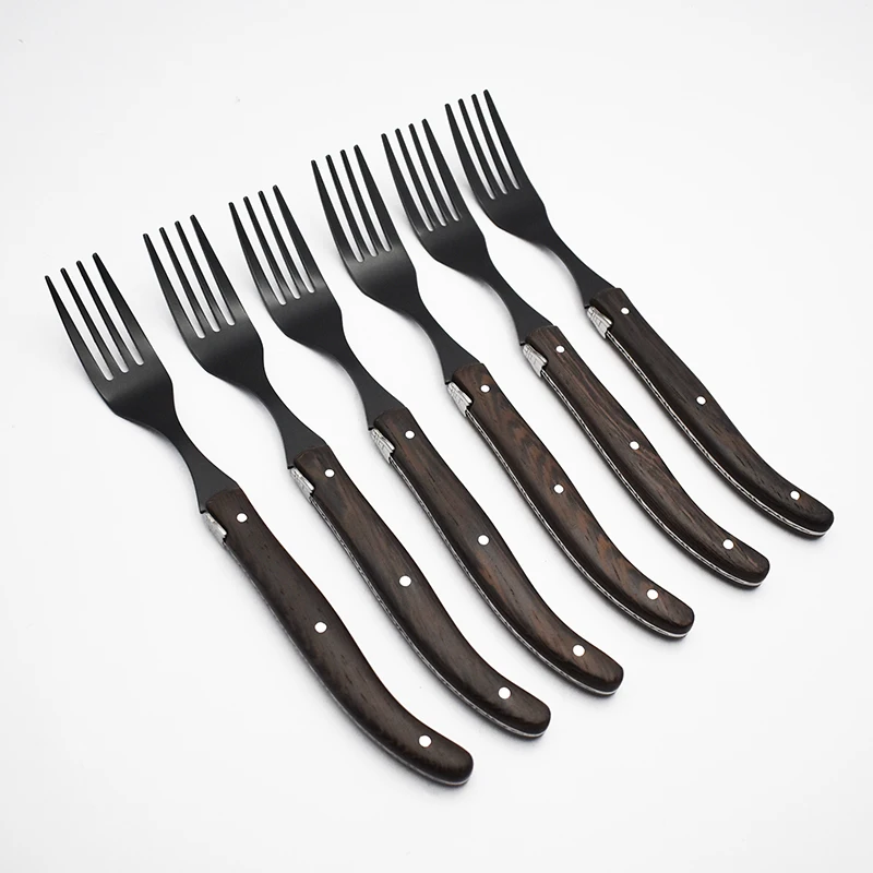 Laguiole Stainless Steel Steak Knife with Wood Handle Sharp Carbon Steel Bee Kitchen Knife for Food Commercial Use