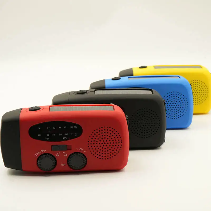AM/FM Portable Weather Radio with 2000mAh Power Bank Phone Charger USB Charged Emergency Hand Crank Radio with LED Flashlight