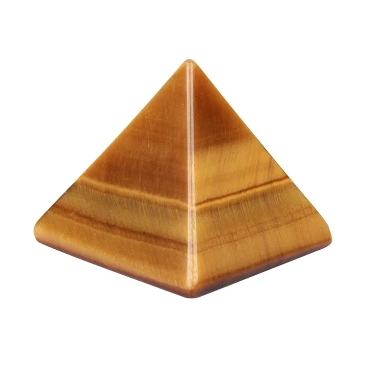 Manufacturers Wholesale Semi-precious Stone 25MM Tiger Eye Energy Pyramid Gemstone Crafts Decoration