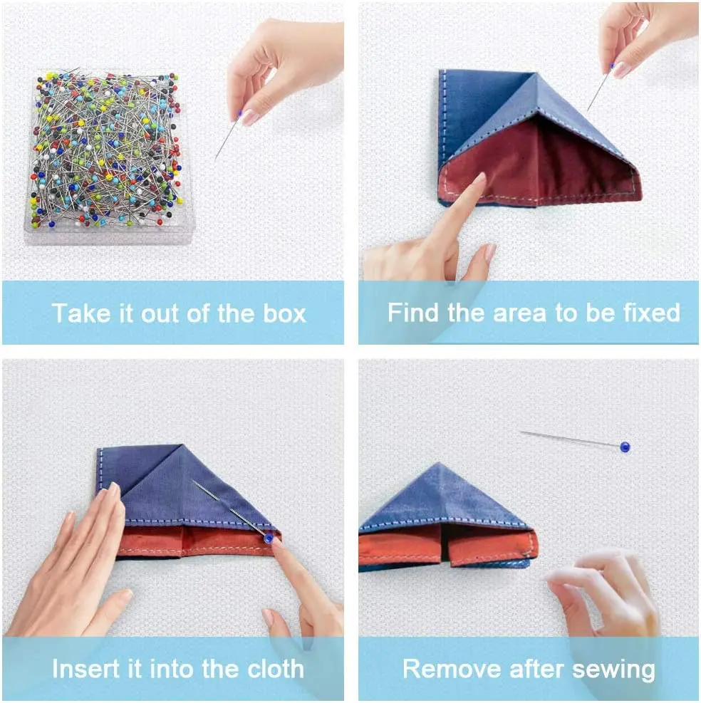 500 Pcs Colorful Sewing Pins Stainless Steel Quilting Pins Glass Head Pins for Fabric,Dressmaker