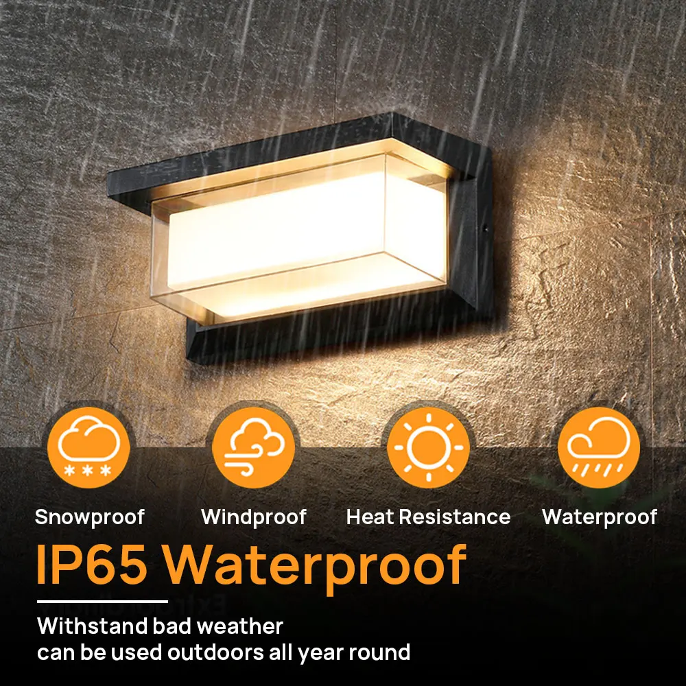Modern Courtyard Outdoor LED Power Lighting Wall Mounted Square Lamp Bright Custom Corner Design 220V PC Garden House Indoor Use